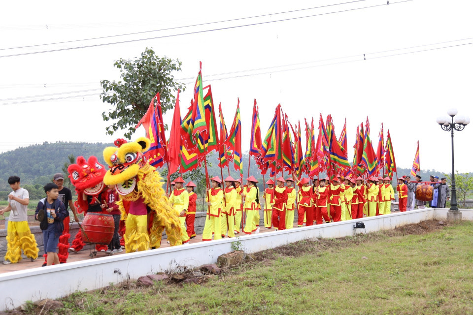 Lễ rước nước tại Lễ hội Thái Miếu nhà Trần. (Ảnh: TTXVN phát) 