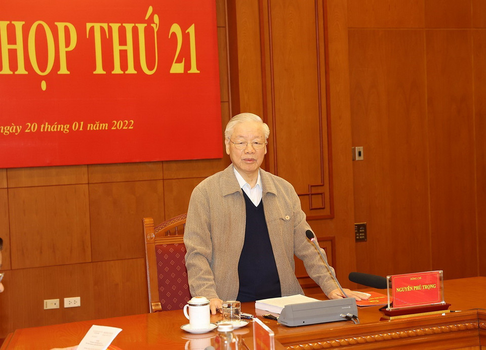 Tổng Bí thư Nguyễn Phú Trọng phát biểu chỉ đạo. (Ảnh: Trí Dũng/TTXVN)