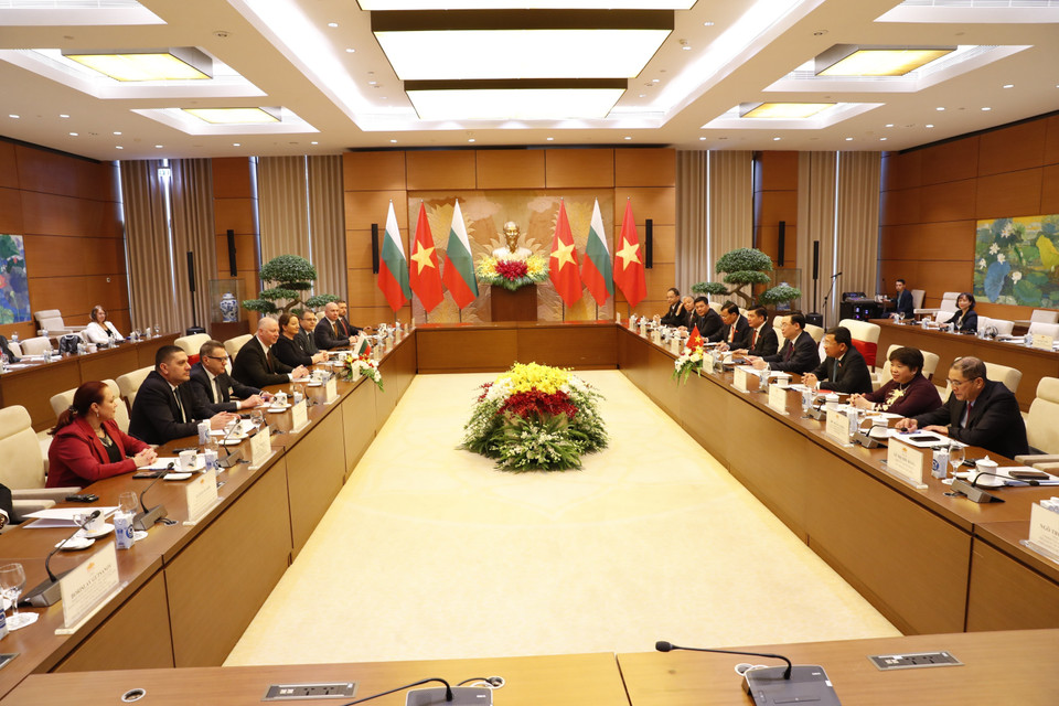 Quang cảnh hội đàm. (Ảnh: Nhan Sáng/TTXVN)