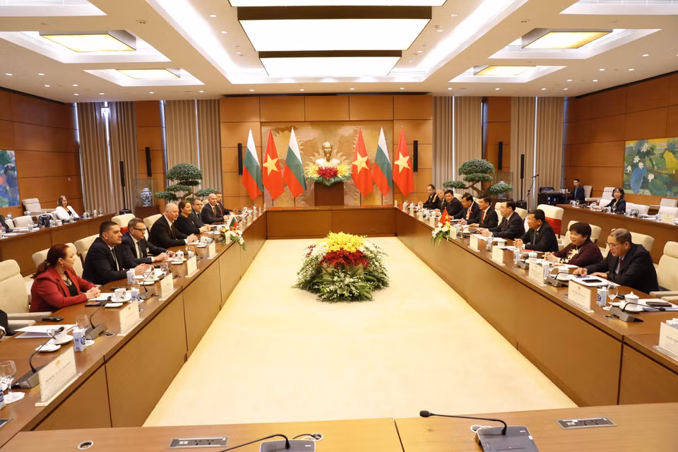 Quang cảnh hội đàm. (Ảnh: Nhan Sáng/TTXVN)