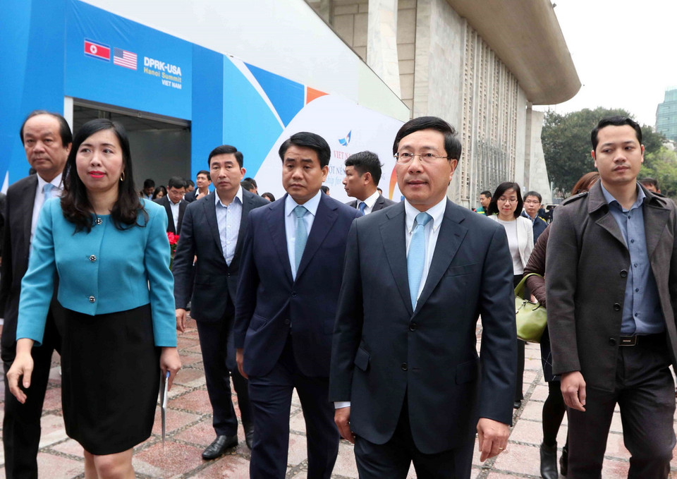 Trung tâm báo chí được thiết lập trên diện tích khuôn viên rộng hơn 3ha của Cung Văn hóa Hữu nghị tại số 91 đường Trần Hưng Đạo. (Ảnh: Văn Điệp/TTXVN)