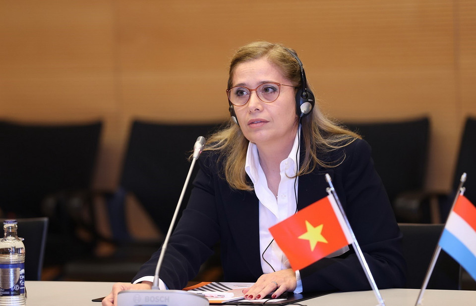 Lãnh đạo Công ty Paul Wurth phát biểu tại buổi tiếp. (Ảnh: Dương Giang/TTXVN)