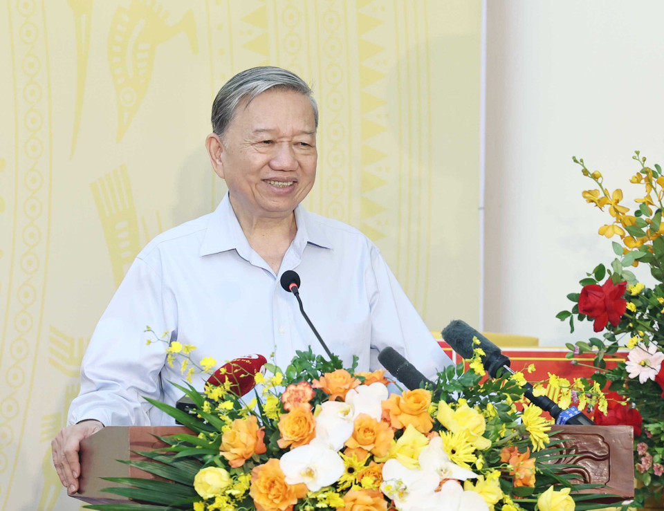 Tổng Bí thư Tô Lâm phát biểu. (Ảnh: Thống Nhất/TTXVN)