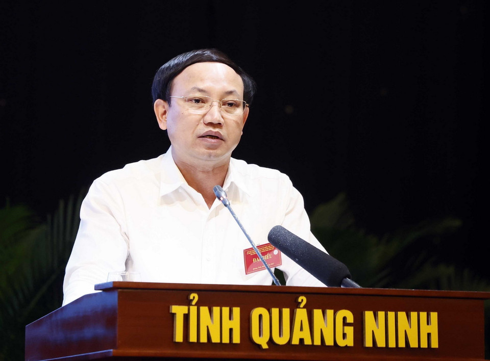 Ông Nguyễn Xuân Ký, Ủy viên Trung ương Đảng, Bí thư Tỉnh uỷ Quảng Ninh phát biểu. (Ảnh: Thống Nhất/TTXVN)
