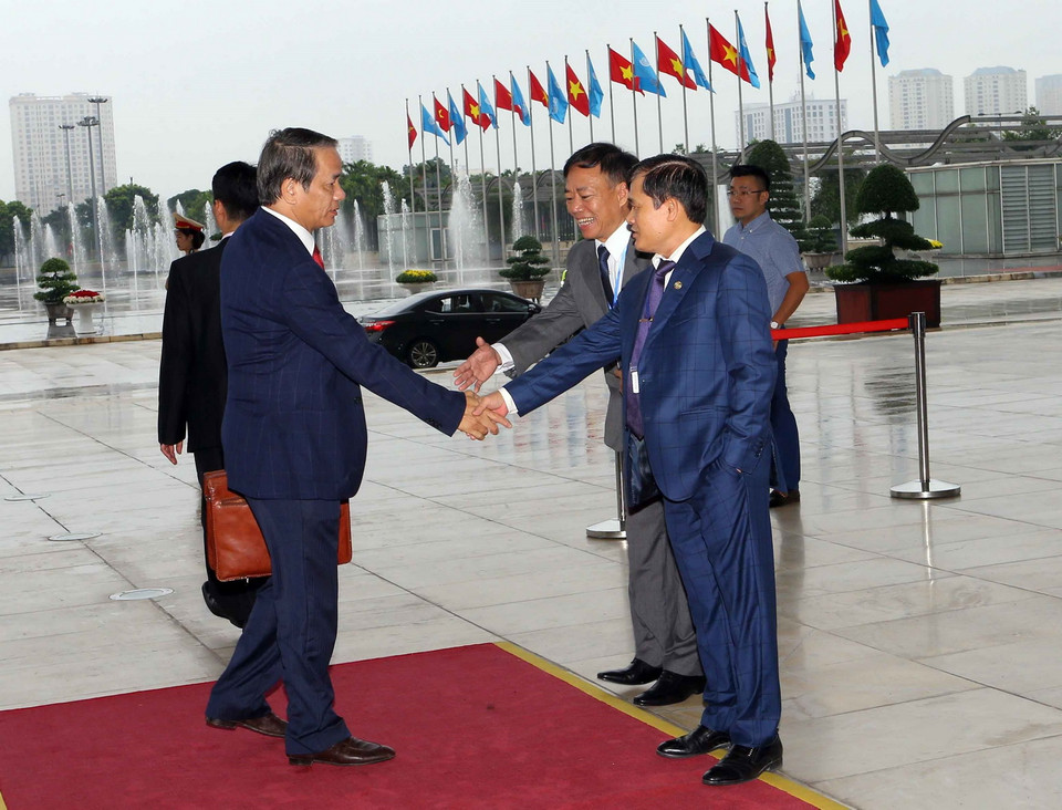 Các đại biểu đến dự Lễ khai mạc Đại hội ASOSAI 14. (Ảnh: TTXVN)