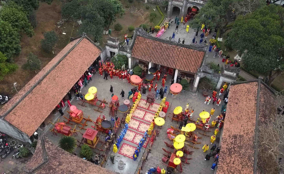 Lễ hội Cổ Loa Xuân Quý Mão 2023. (Ảnh: Vũ Sinh/TTXVN)