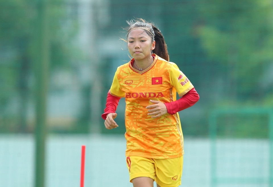 Đội trưởng Huỳnh Như tích cực tập luyện để chuẩn bị cho World Cup nữ sắp tới. (Ảnh: TTXVN phát)