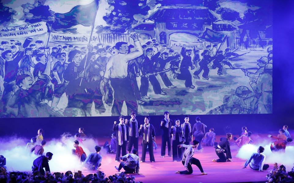 Một tiết mục tại chương trình. (Ảnh: Dương Giang/TTXVN)