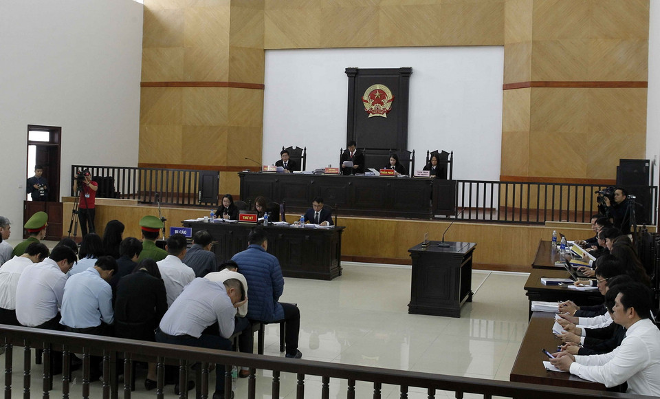 Quang cảnh phiên tòa. (Ảnh: TTXVN)