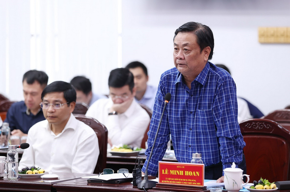 Bộ trưởng Bộ Nông nghiệp và Phát triển Nông thôn Lê Minh Hoan phát biểu. (Ảnh: Dương Giang/TTXVN) 