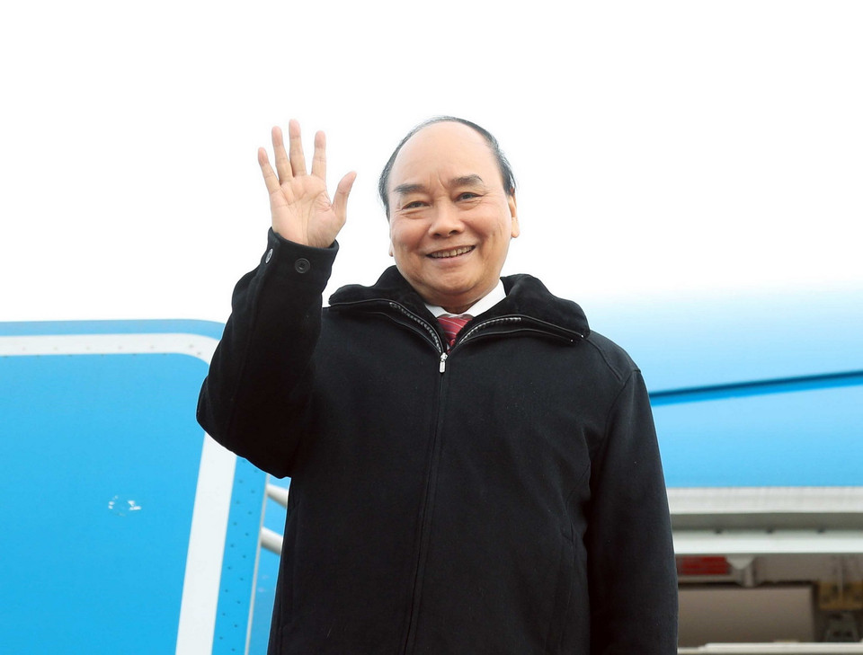 Chiều 4/12 (theo giờ địa phương), Chủ tịch nước Nguyễn Xuân Phúc đến thủ đô Seoul bắt đầu chuyến thăm cấp Nhà nước đến Đại Hàn Dân Quốc. (Ảnh: Thống Nhất/TTXVN)