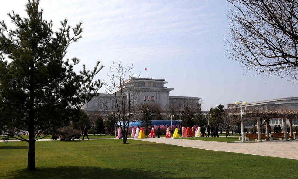 Cung Thái Dương Kumsusan - nơi an nghỉ của Chủ tịch Kim Nhật Thành và Kim Jong-Il. (Ảnh: Phương Hoa/TTXVN)