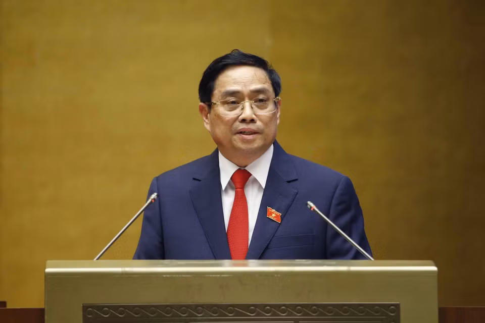 Thủ tướng Phạm Minh Chính phát biểu nhậm chức. (Ảnh: Thống Nhất/TTXVN)