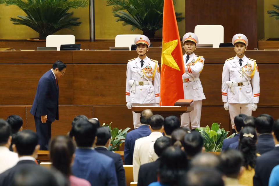 Thủ tướng Phạm Minh Chính tuyên thệ nhậm chức trước Quốc hội, đồng bào và cử tri cả nước. (Ảnh: Doãn Tấn/TTXVN)