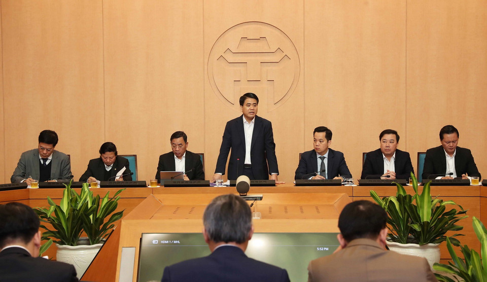  UBND thành phố Hà Nội đã ra quyết định thành lập Ban Chỉ đạo công tác phòng chống dịch bệnh viêm đường hô hấp cấp do nCoV gây ra, Trưởng Ban là ông Nguyễn Đức Chung (ảnh), Chủ tịch UBND thành phố. (Ảnh: Lâm Khánh/TTXVN)