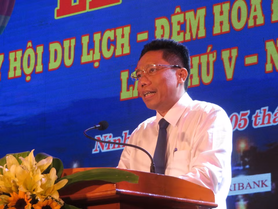 Ông Nguyễn Thực Hiện, Phó Chủ tịch UBND thành phố phát biểu tại Ngày hội. (Ảnh: Ánh Tuyết/TTXVN)