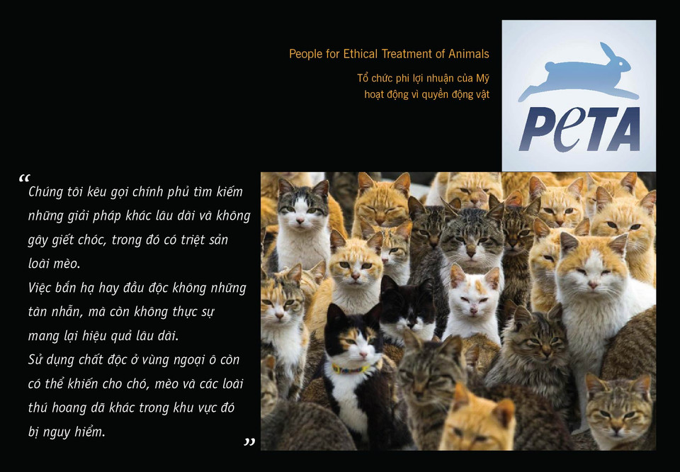  Thực tế đã chứng minh việc tiêu diệt động vật không đem lại hiệu quả. (Nguồn: Reuters, peta.org)