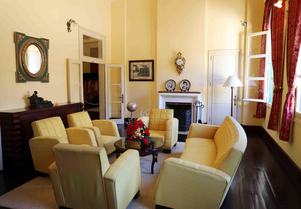 Phòng khách của Dinh 1 Bảo Đại. (Ảnh: Nhật Anh/TTXVN)