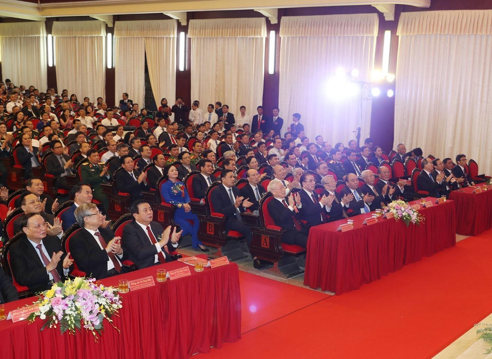 Tổng Bí thư, Chủ tịch nước Nguyễn Phú Trọng đến dự Lễ kỷ niệm. (Ảnh: Trí Dũng/TTXVN)