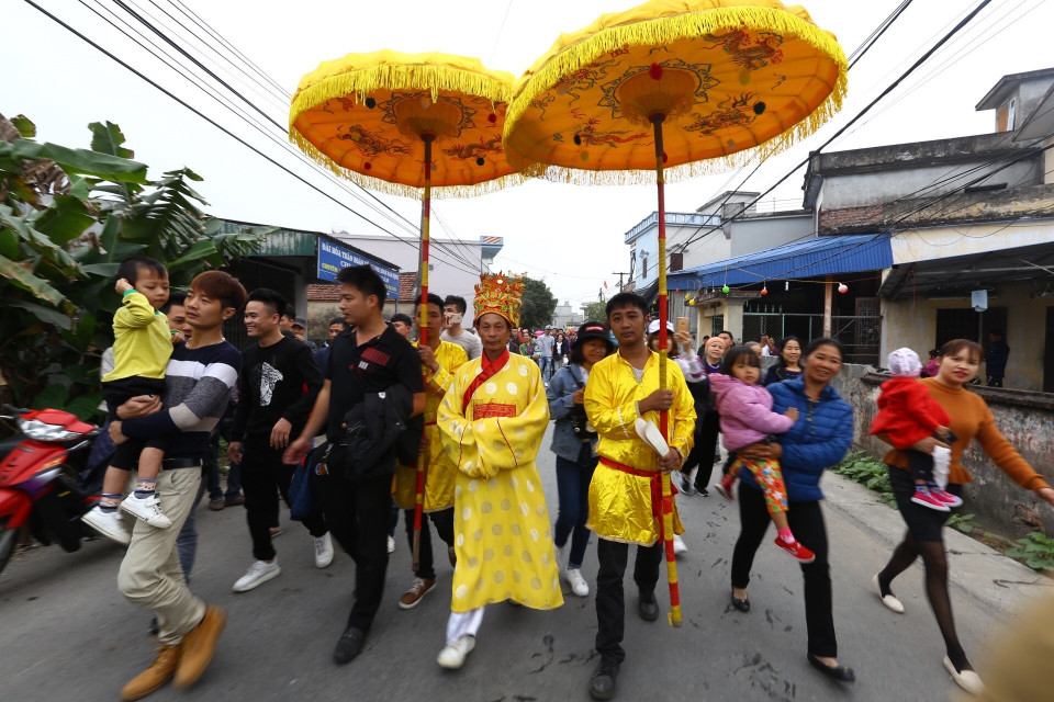Ông chủ hội của làng. (Ảnh: Minh Quyết/TTXVN)