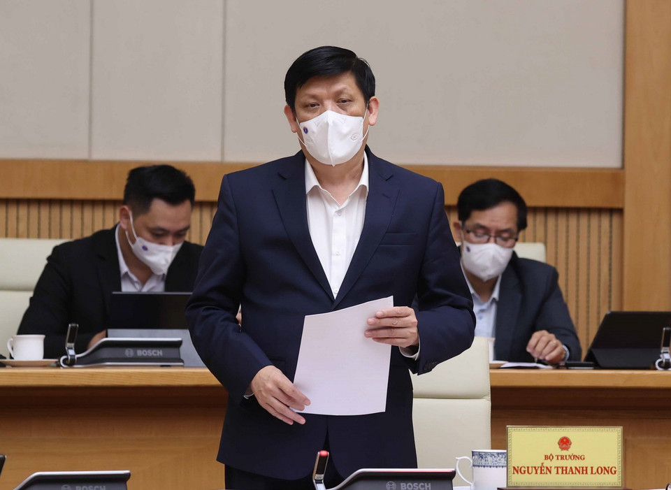 Bộ trưởng Bộ Y tế Nguyễn Thanh Long phát biểu. (Ảnh: Thống Nhất/TTXVN)