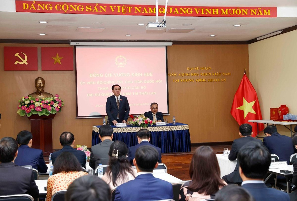 Chủ tịch Quốc hội Vương Đình Huệ phát biểu. (Ảnh: Doãn Tấn/TTXVN)