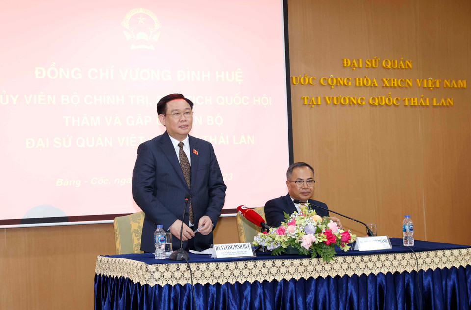 Chủ tịch Quốc hội Vương Đình Huệ phát biểu. (Ảnh: Doãn Tấn/TTXVN)