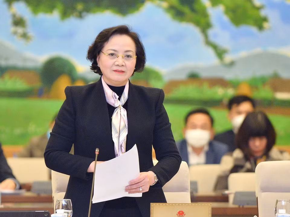 Bộ trưởng Bộ Nội vụ Phạm Thị Thanh Trà, Phó Chủ tịch thường trực Hội đồng Thi đua-Khen thưởng Trung ương phát biểu ý kiến. (Ảnh: Doãn Tấn/TTXVN)