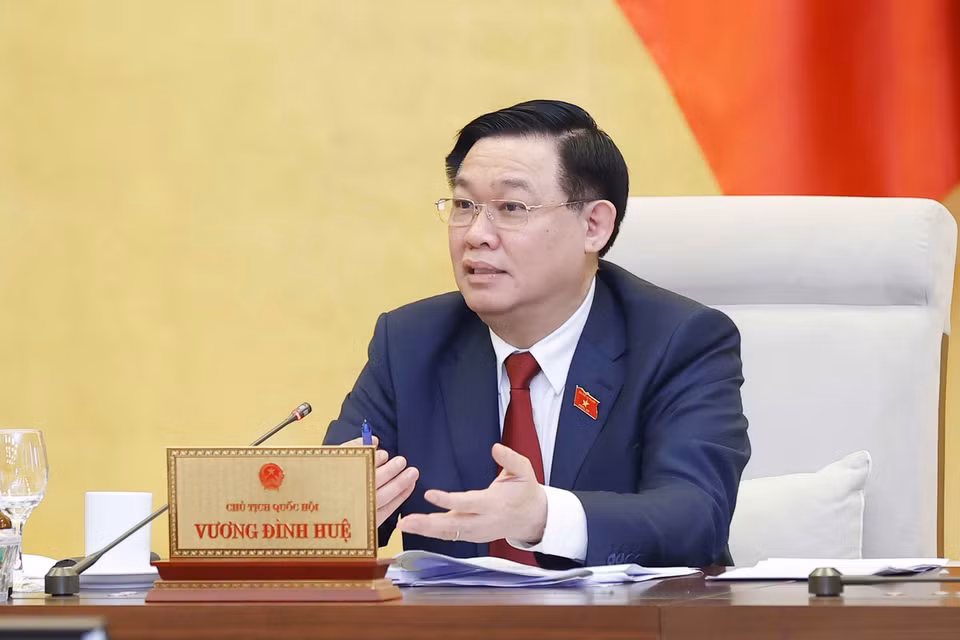Chủ tịch Quốc hội Vương Đình Huệ phát biểu. (Ảnh: Doãn Tấn/TTXVN)