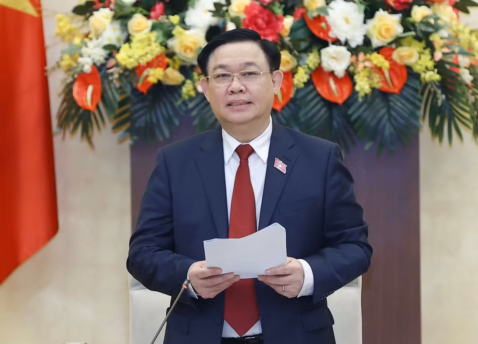 Chủ tịch Quốc hội Vương Đình Huệ phát biểu khai mạc Phiên họp thứ 7 của Ủy ban Thường vụ Quốc hội. (Ảnh: Doãn Tấn/TTXVN)