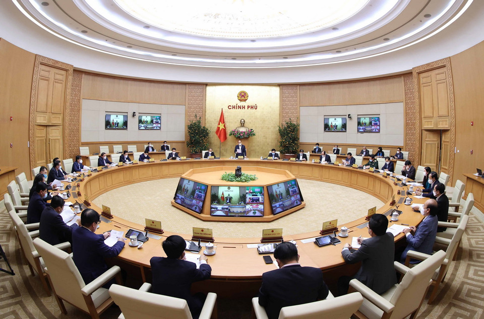 Thủ tướng Nguyễn Xuân Phúc phát biểu tại phiên họp. (Ảnh: Thống Nhất/TTXVN)