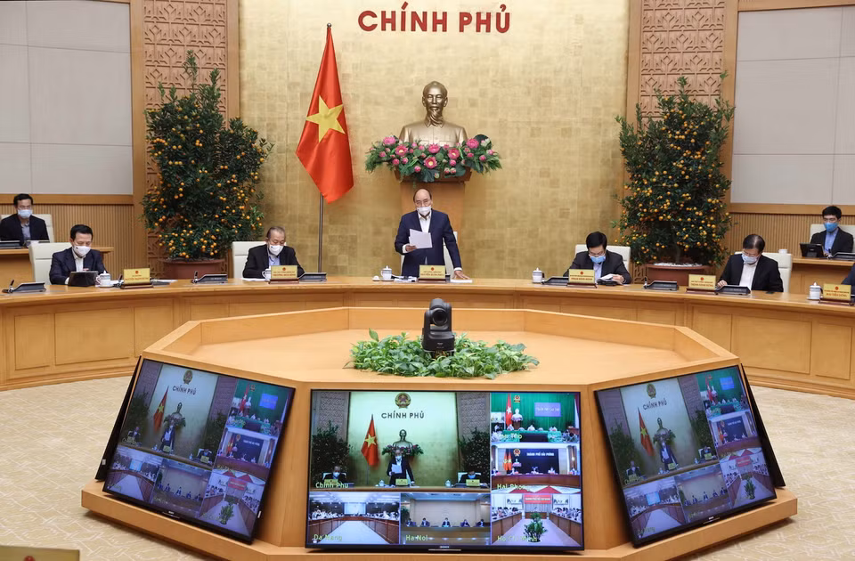Thủ tướng Nguyễn Xuân Phúc phát biểu tại phiên họp. (Ảnh: Thống Nhất/TTXVN)