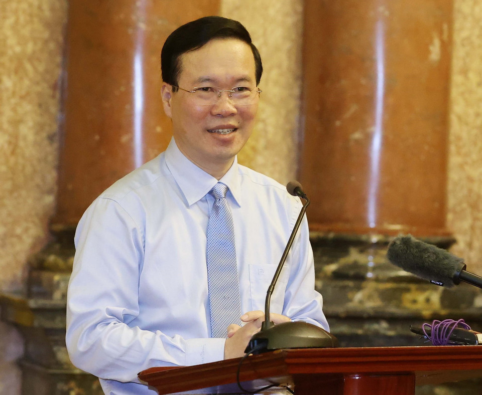 Chủ tịch nước Võ Văn Thưởng phát biểu. (Ảnh: Thống Nhất/TTXVN)