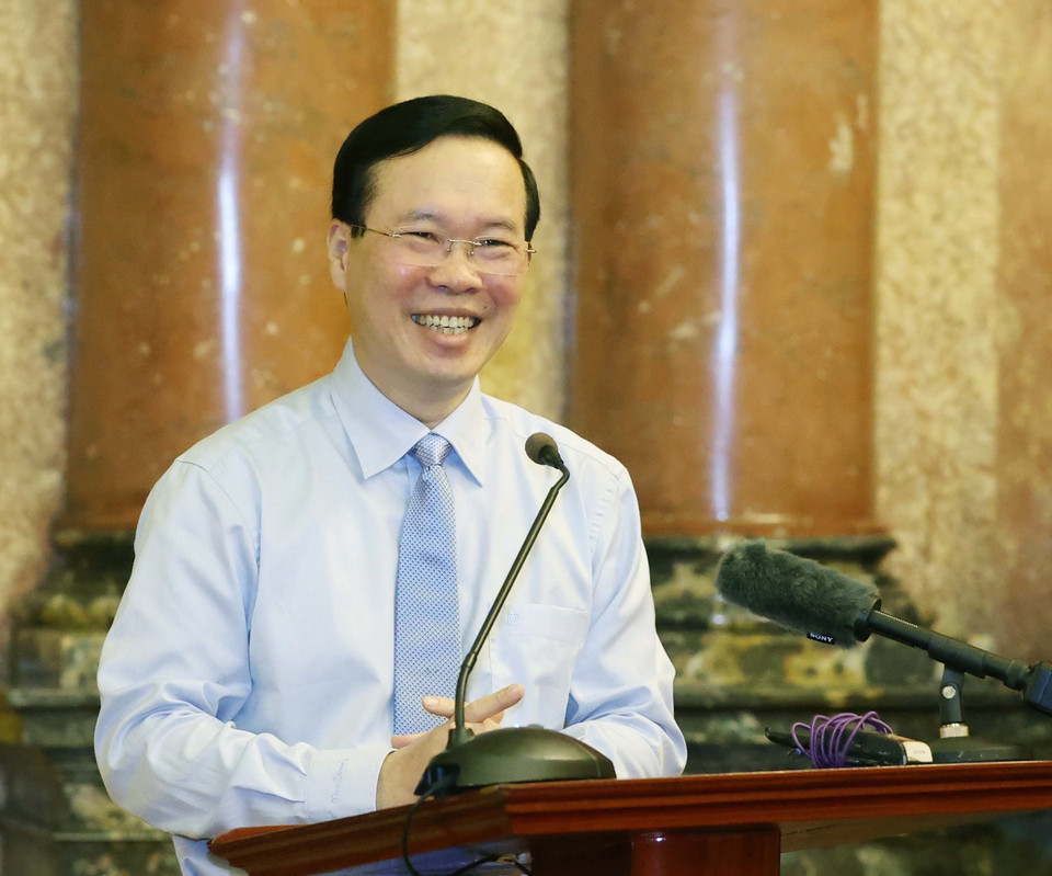 Chủ tịch nước Võ Văn Thưởng phát biểu. (Ảnh: Thống Nhất/TTXVN)