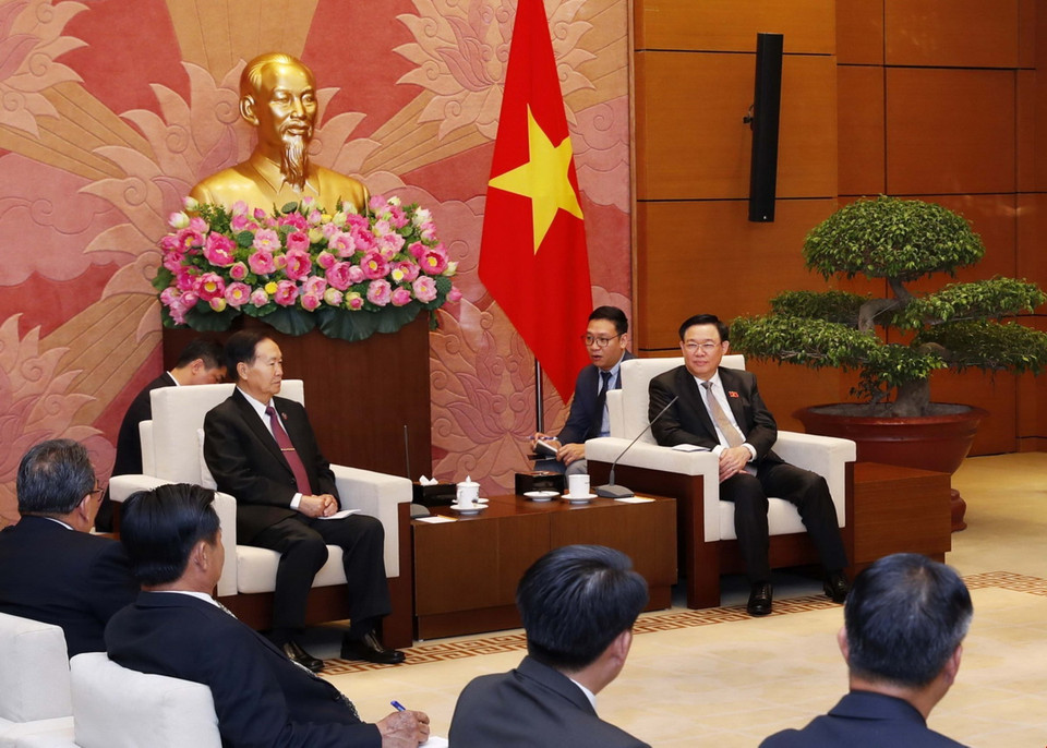 Quan hệ giữa hai Quốc hội được củng cố và duy trì hợp tác chặt chẽ, hiệu quả; triển khai thực hiện tốt nội dung của Thỏa thuận hợp tác giữa hai Quốc hội.. (Ảnh: Nhan Sáng/TTXVN)