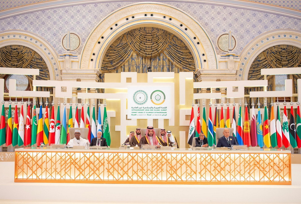 Hội nghị thượng đỉnh Arab-Hồi giáo diễn ra tại thủ đô Riyadh của Saudi Arabia ngày 11/11 đã ra tuyên bố chung khẳng định sự ủng hộ vững chắc của các nhà lãnh đạo các quốc gia Arập và Hồi giáo đối với sự nghiệp của người Palestine, đồng thời nêu bật những nỗ lực của các quốc gia Arập và Hồi giáo nhằm đảm bảo các quyền hợp pháp của người dân Palestine. (Ảnh: THX/TTXVN)