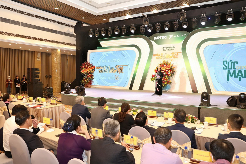  Quang cảnh Lễ trao giải. (Ảnh: Minh Quyết/TTXVN)