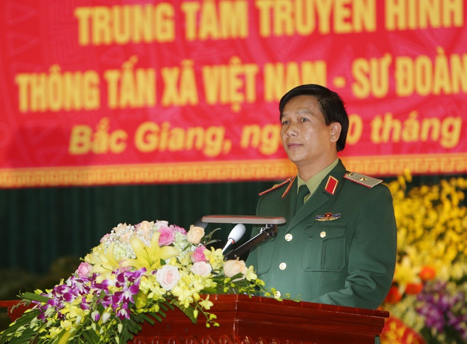 Thiếu tướng Nguyễn Huy Cảnh, Tư lệnh Quân đoàn 2 phát biểu. (Ảnh: Dương Giang/TTXVN)