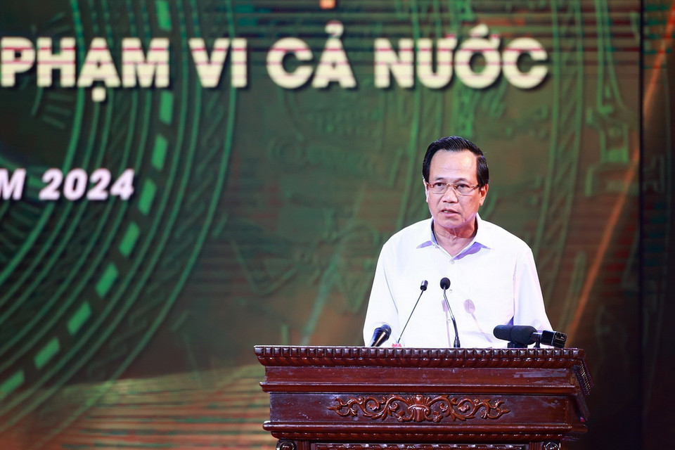 Bộ trưởng Bộ Lao động-Thương binh và Xã hội Đào Ngọc Dung phát biểu. (Ảnh: Dương Giang/TTXVN)