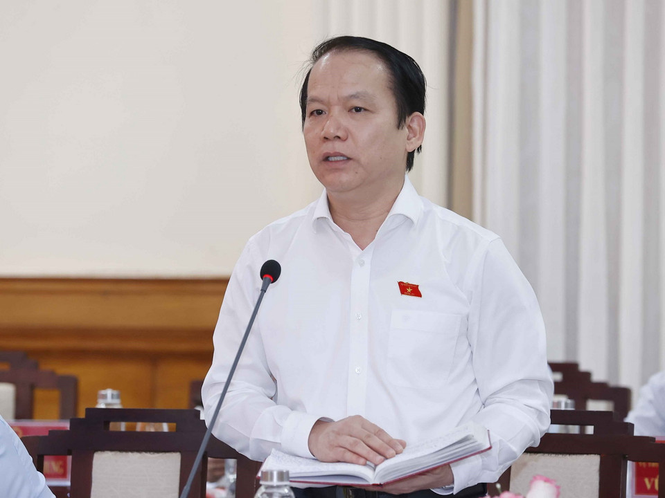 Chủ nhiệm Ủy ban Pháp luật của Quốc hội Hoàng Thanh Tùng phát biểu. (Ảnh: Doãn Tấn/TTXVN)