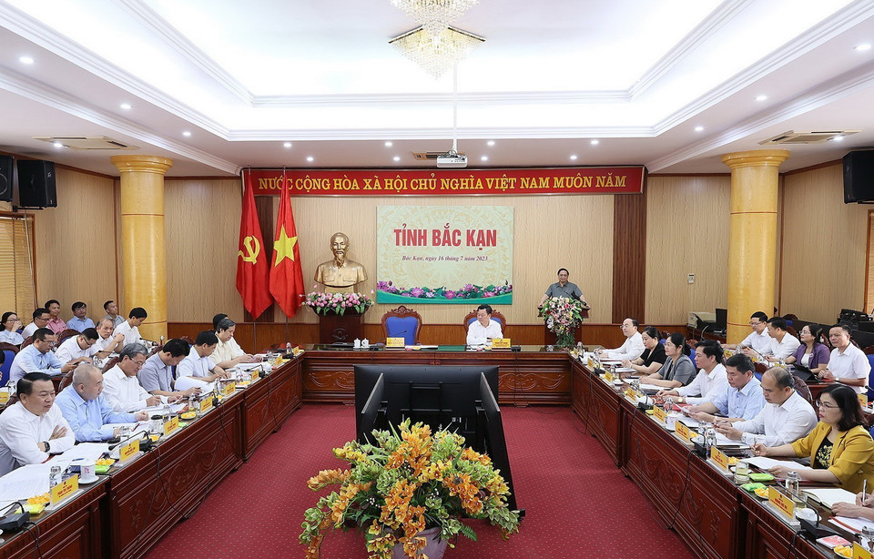 Thủ tướng Phạm Minh Chính phát biểu chỉ đạo. (Ảnh: Dương Giang/TTXVN) 