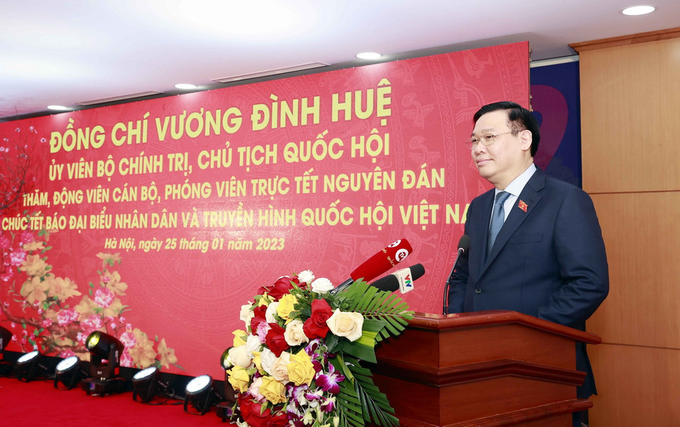 Chủ tịch Quốc hội Vương Đình Huệ phát biểu. (Ảnh: Doãn Tấn/TTXVN)