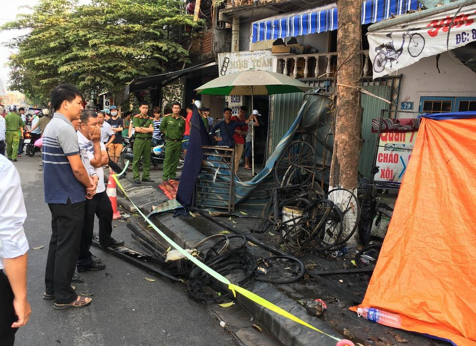 Hiện trường vụ hỏa hoạn. (Ảnh: Hồ Cầu/TXVN)