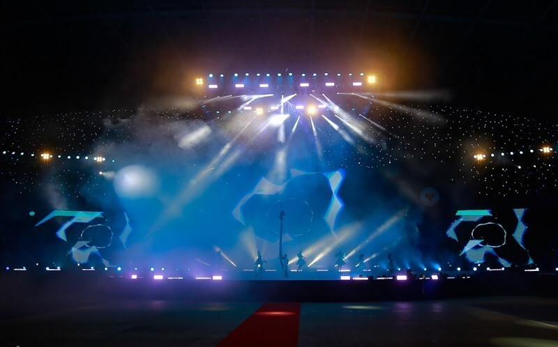 Tiết mục văn nghệ tại lễ bế mạc. (Ảnh: Trọng Đạt/TTXVN)