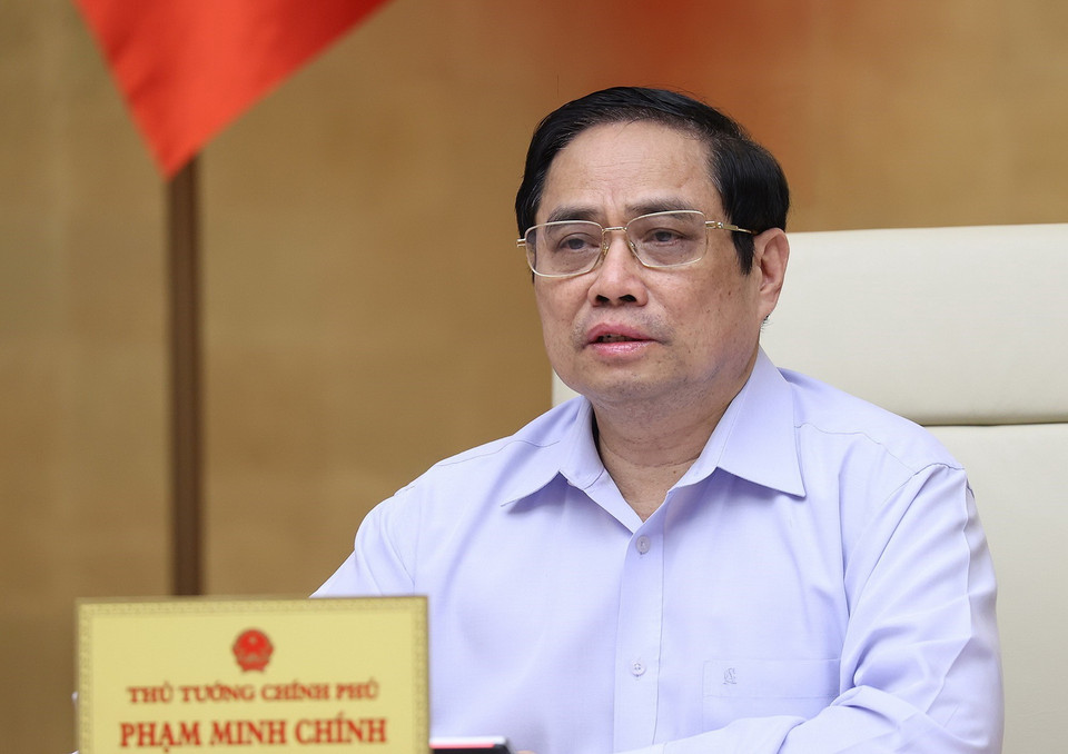 Thủ tướng Phạm Minh Chính chủ trì phiên họp. (Ảnh: Dương Giang/TTXVN)