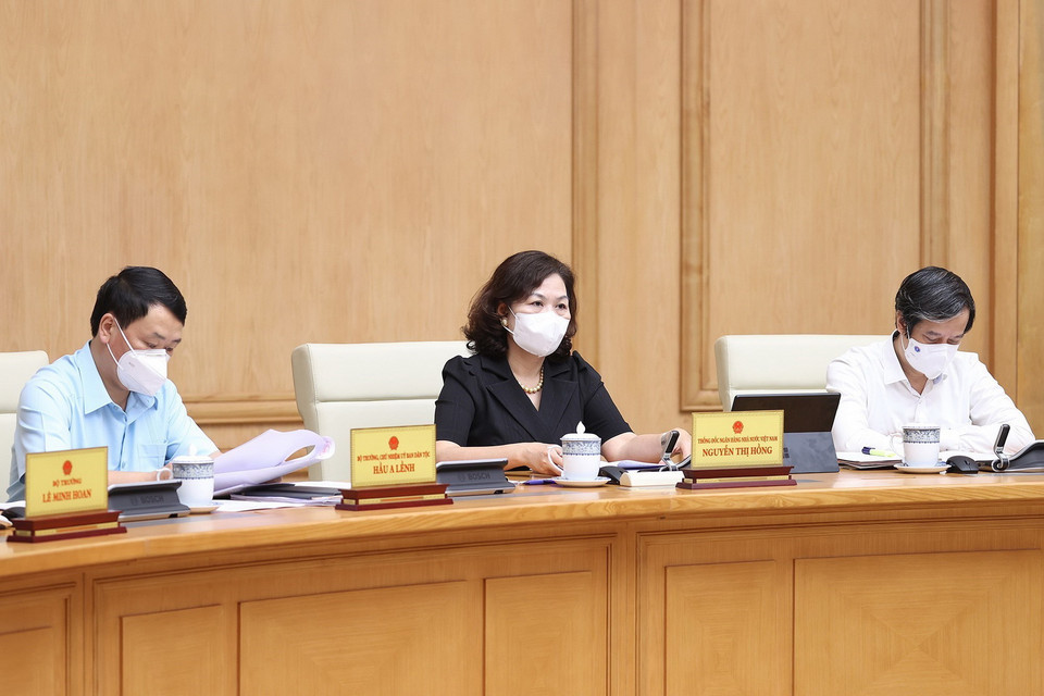  Đại diện các bộ, cơ quan thuộc Chính phủ tham dự phiên họp. (Ảnh: Dương Giang/TTXVN)