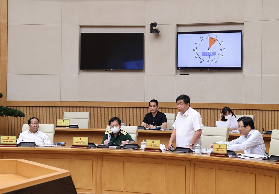  Bộ trưởng Bộ Kế hoạch Đầu tư Nguyễn Chí Dũng phát biểu. (Ảnh: Dương Giang/TTXVN)