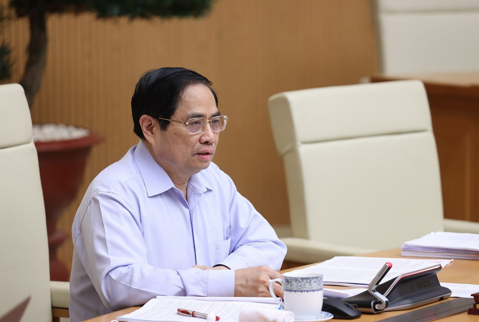 Thủ tướng Phạm Minh Chính tại phiên họp. (Ảnh: Dương Giang/TTXVN)