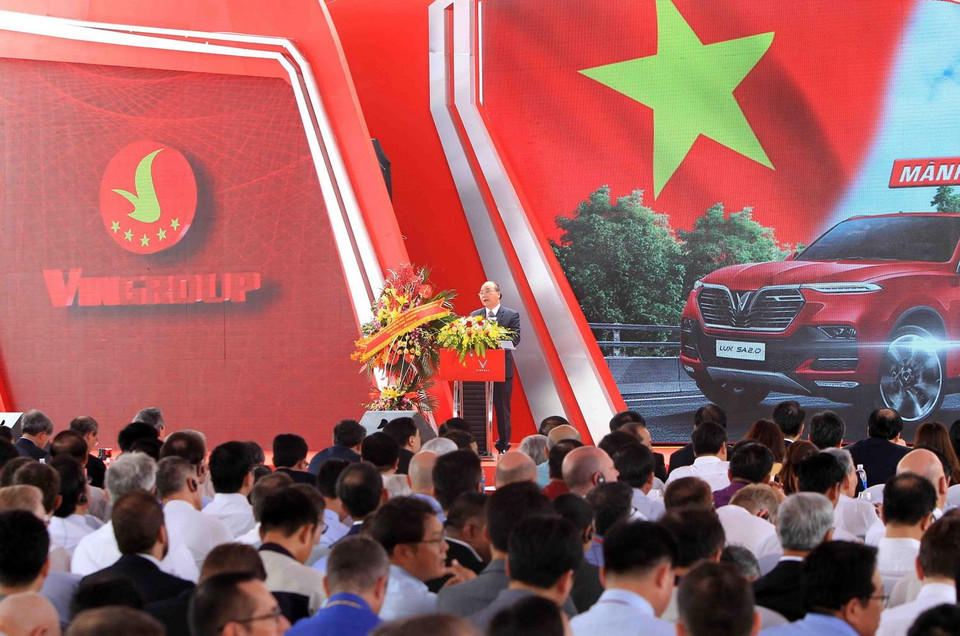 Thủ tướng Nguyễn Xuân Phúc phát biểu tại buổi lễ. (Ảnh: An Đăng/TTXVN)