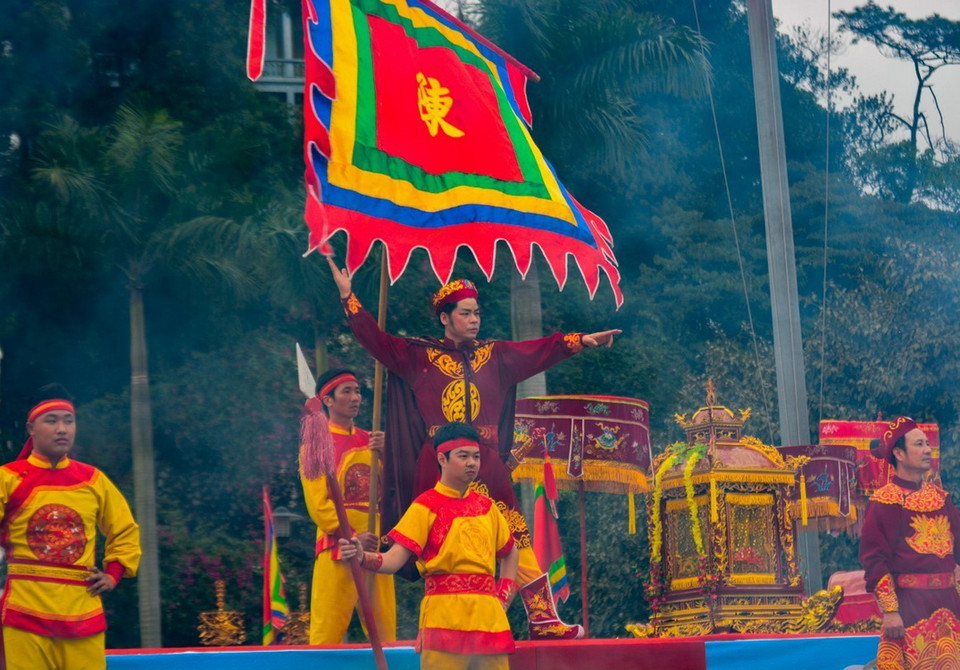 Chương trình nghệ thuật tại lễ hội. (Ảnh: Trung Nguyên/TTXVN)